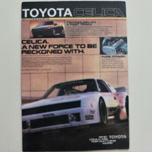 3/$10 Toyota Celica Vintage Ad Magnet ~ “A New Force to Be Reckoned With” 🏁✨